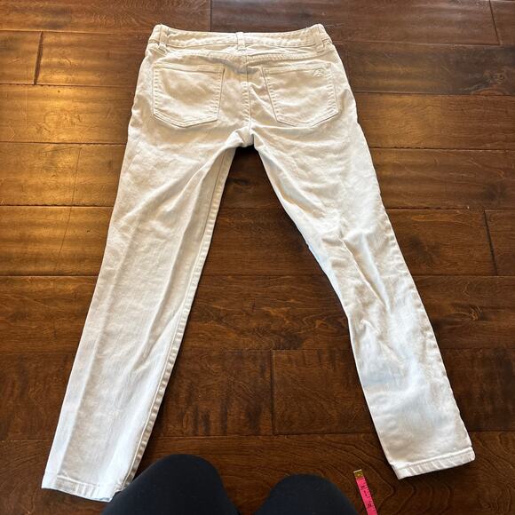 Tory Burch Mid Rise Alexa Cropped Skinny Jeans Denim White Women's Size 26 - Picture 4 of 11